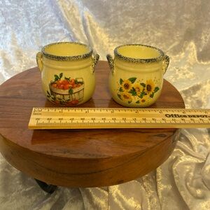 Yellow Ceramic Sunflower and Fruit Mini Pots - Home Accents